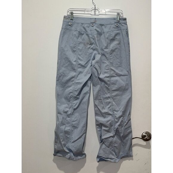 I AM GIA Light Blue Mid-Rise Cotton Pockets Utility Cargo Pants Women's Size M - Picture 3 of 9
